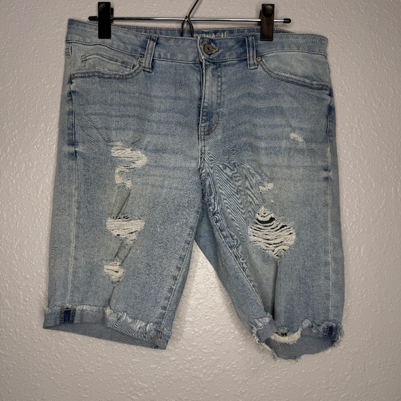Rewash mid rise distressed denim shorts - Picture 1 of 7